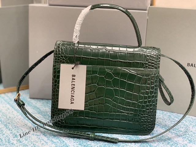 Balenciaga專櫃爆款巴黎世家鱷魚深林綠手提豆腐包 款號：644205 fyj1919